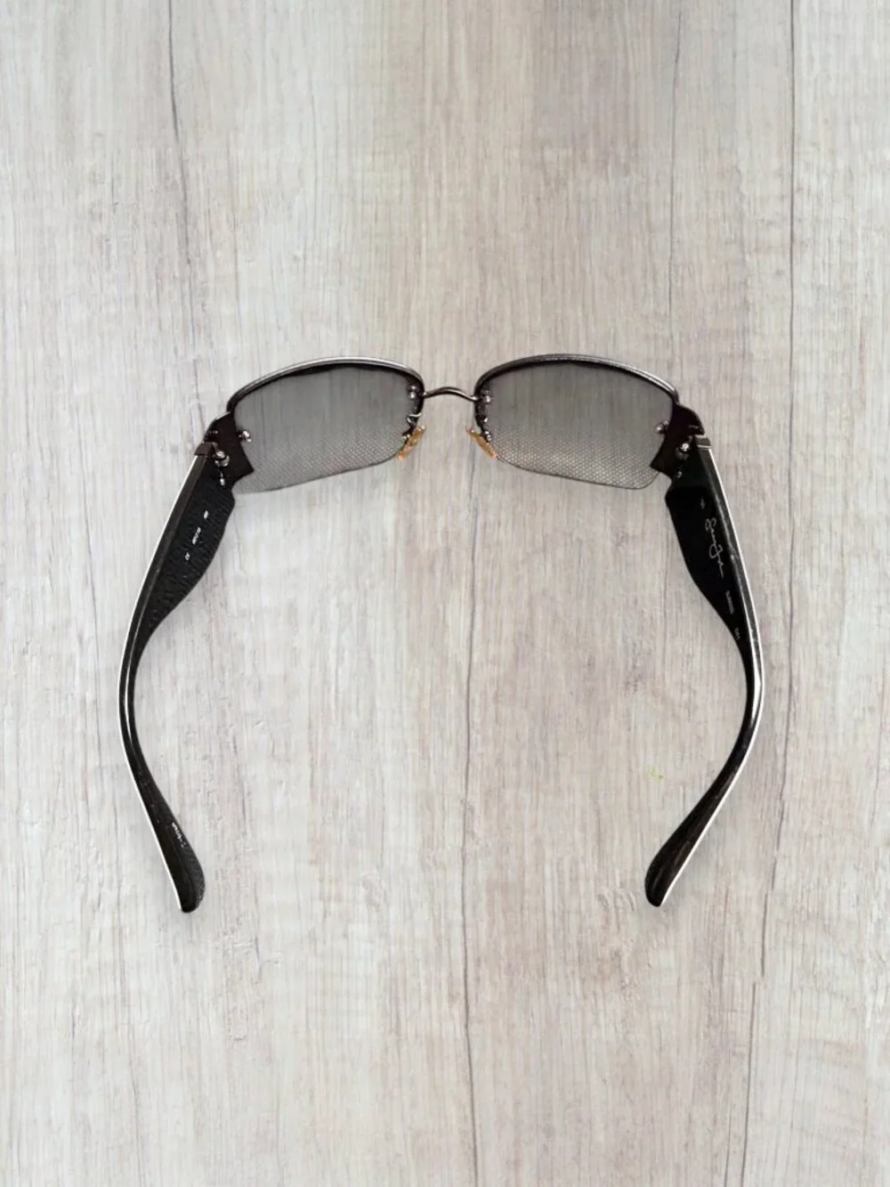 Sean John Rimless Shield Sunglasses Brown Gradient Y2K Wrap Shades SJ803S